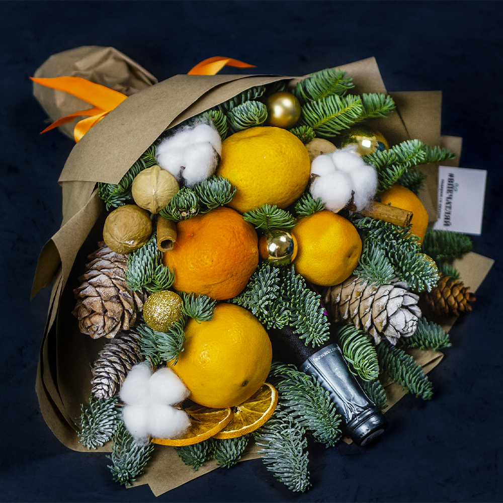 Новогодний букет "Мандариновый рай"